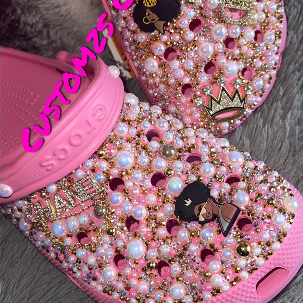 Women full bling custom crocs